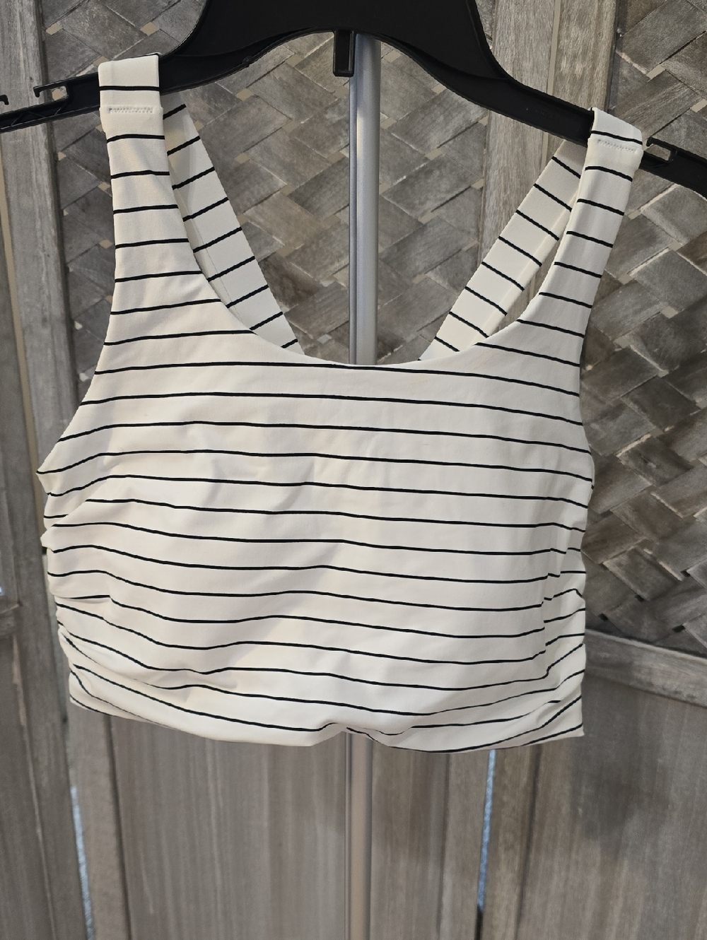 CALIA by Carrie Underwood White and Black Striped Bikini Top